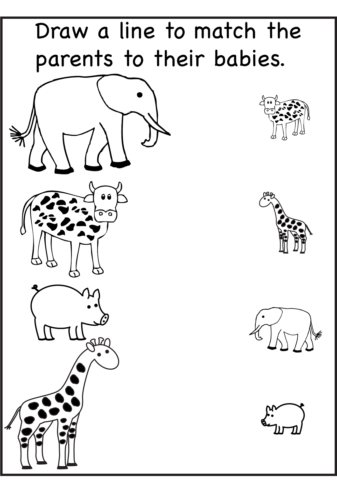 Animal Worksheet For Nursery Class Learning Printable