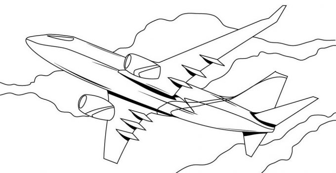 Childrens Colouring Activity Sheets Plane