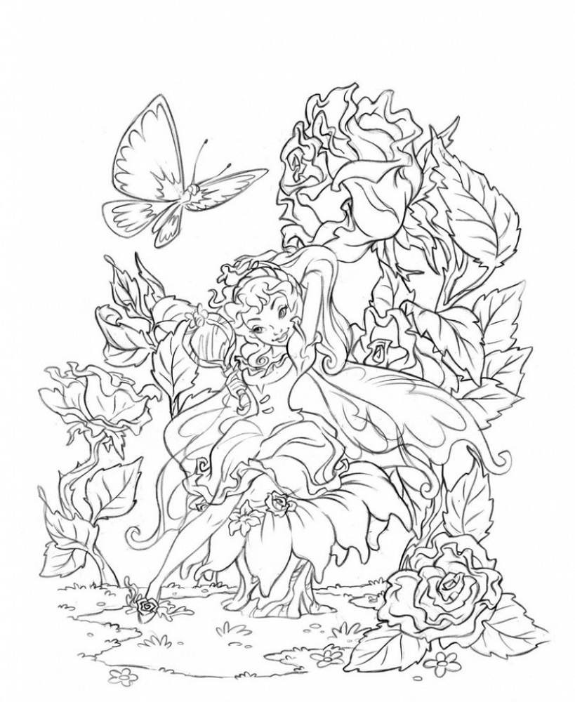 Fairy Coloring Pages for Adult