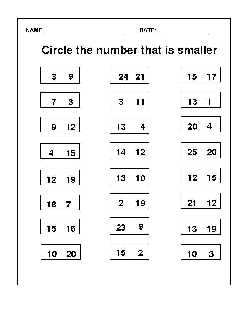 Learning Activities for 5 Year Olds Printable Number