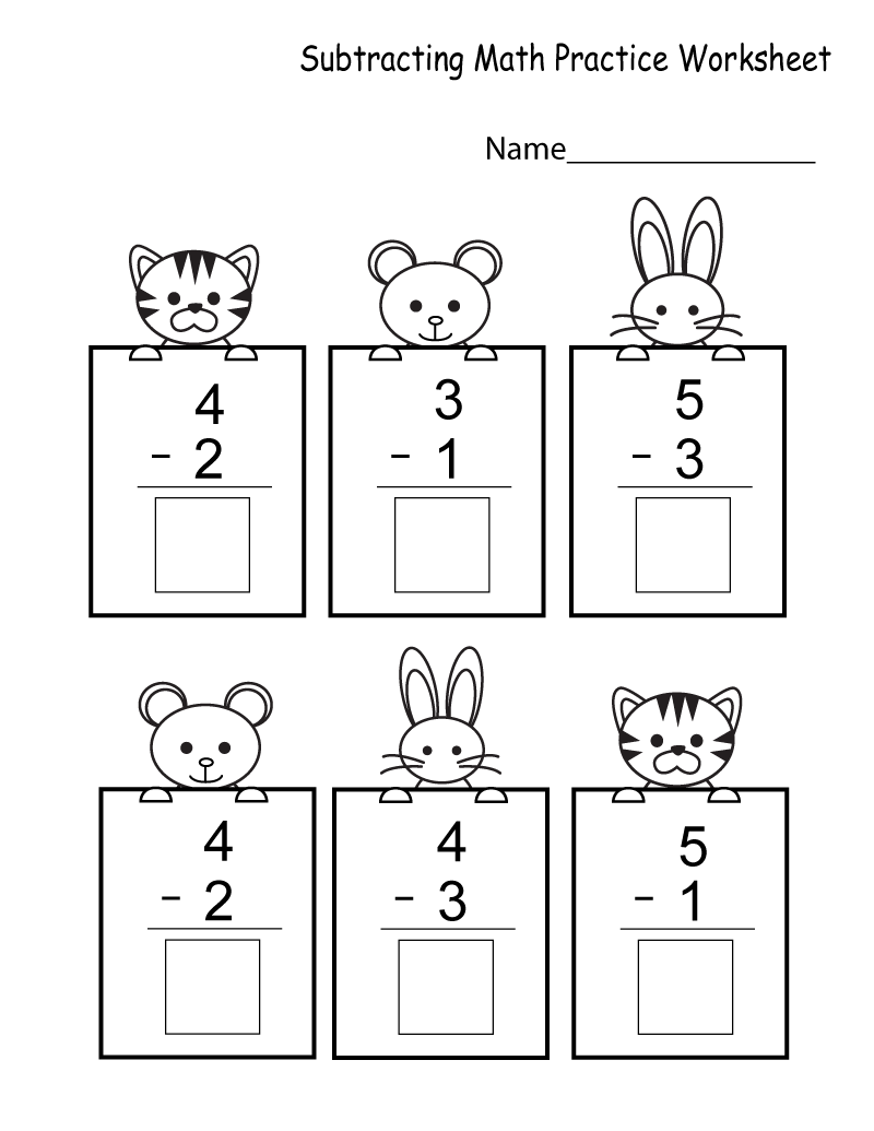 Math Exercises for Kids Subtraction