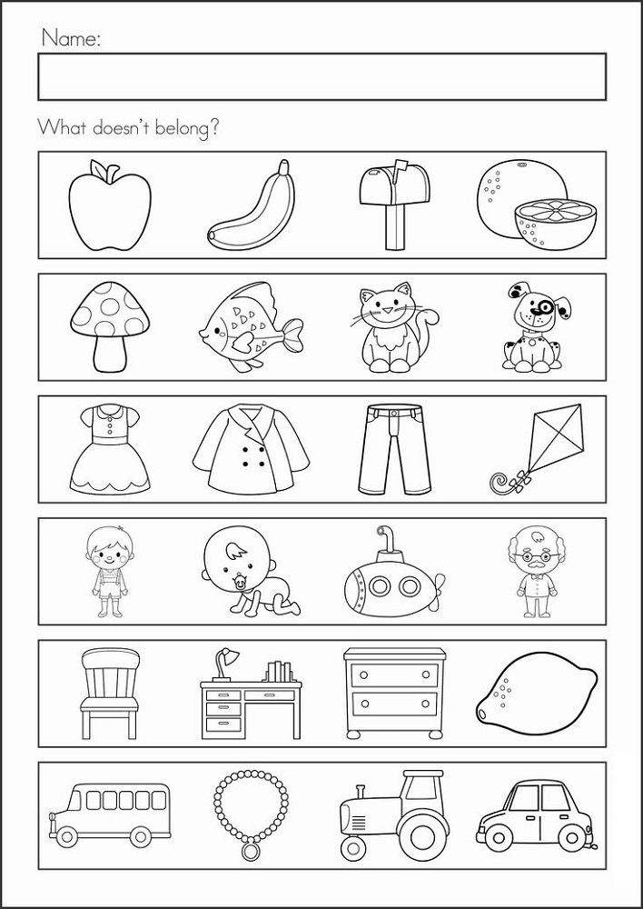 School Worksheets for Kindergarten Free