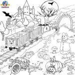 Train Coloring Pages for Adult