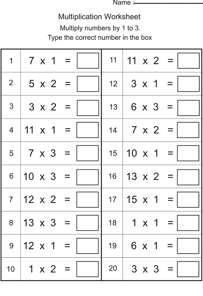 Year 2 Math Worksheets Multiplication