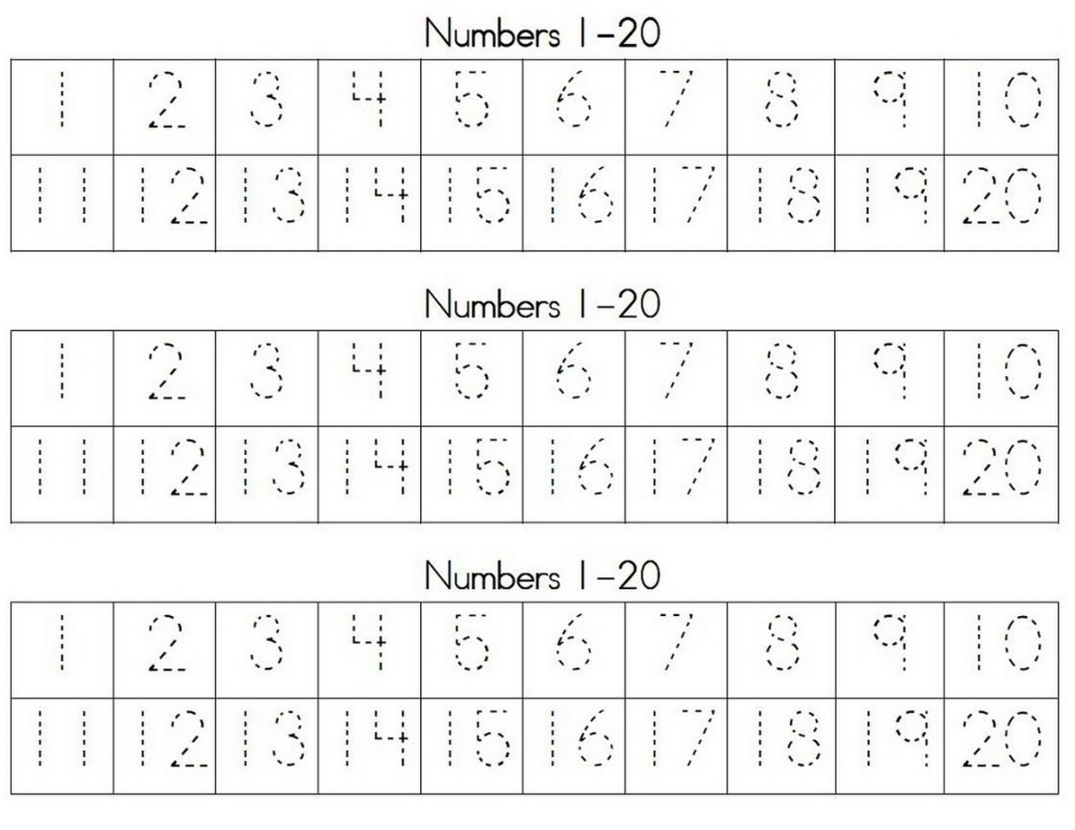 Number Tracer Pages Learning Printable