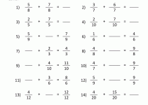 Bsic Math Facts Worksheets Fraction