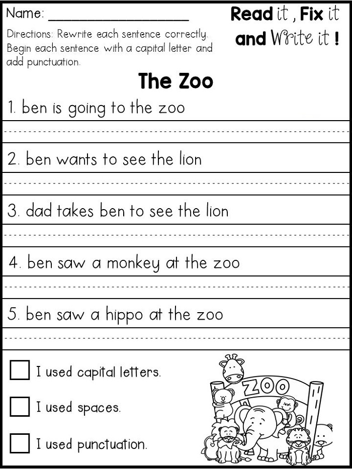 First Grade Writing Worksheets Ideas 2022