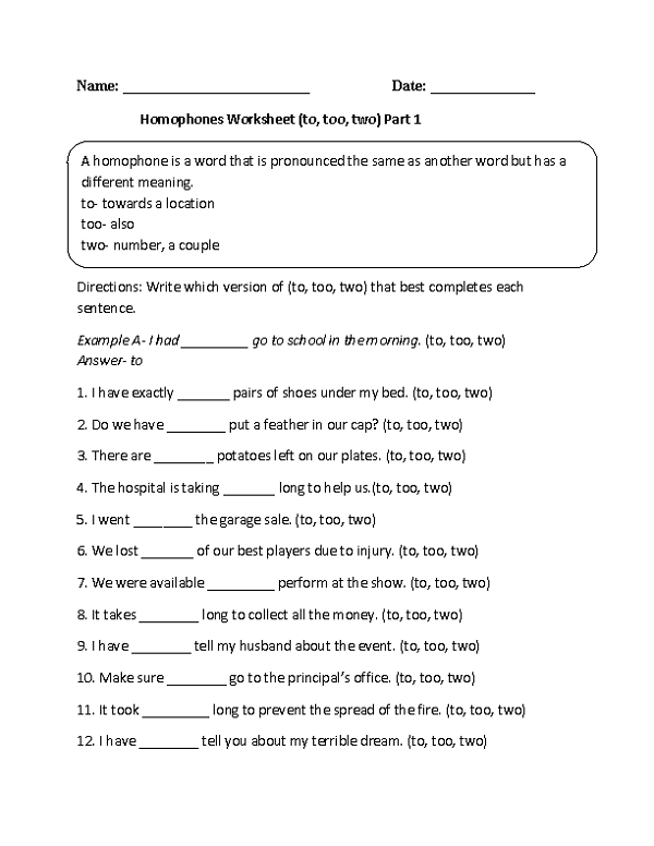 Language Worksheets | Learning Printable