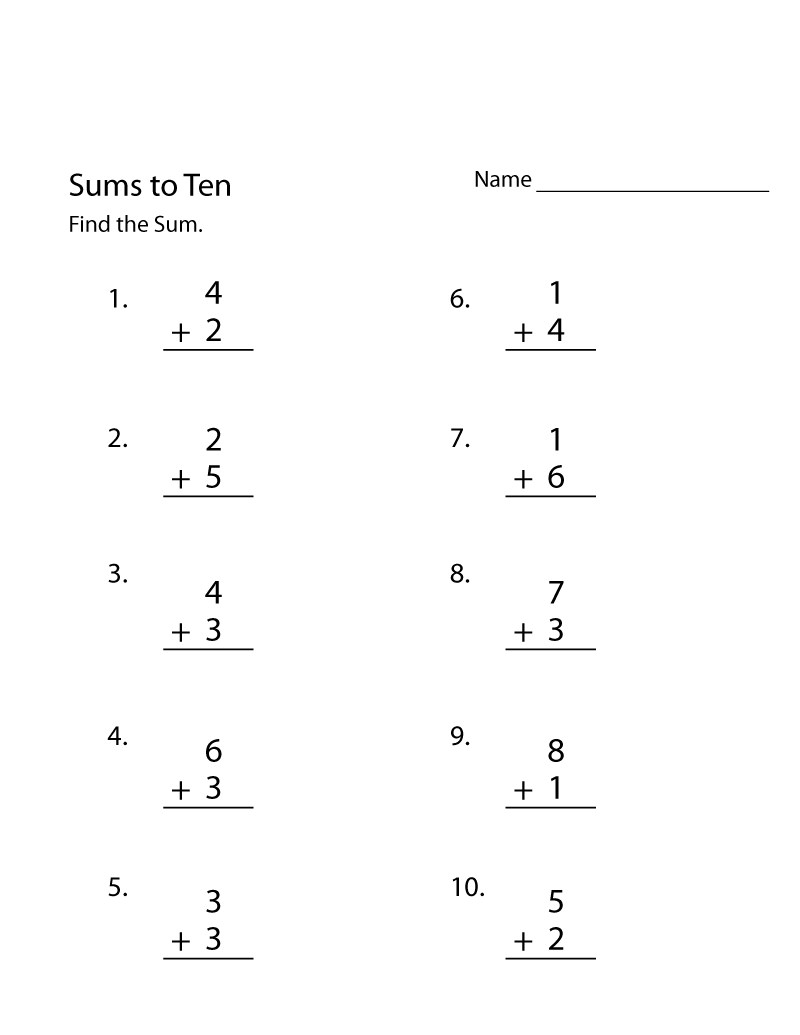 Easy Math Worksheets Simple