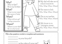 English Worksheets to Print Question