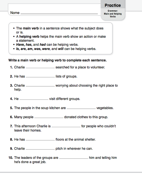 Homework Worksheets English