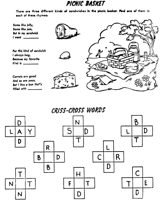Kids Puzzles to Print Picnic