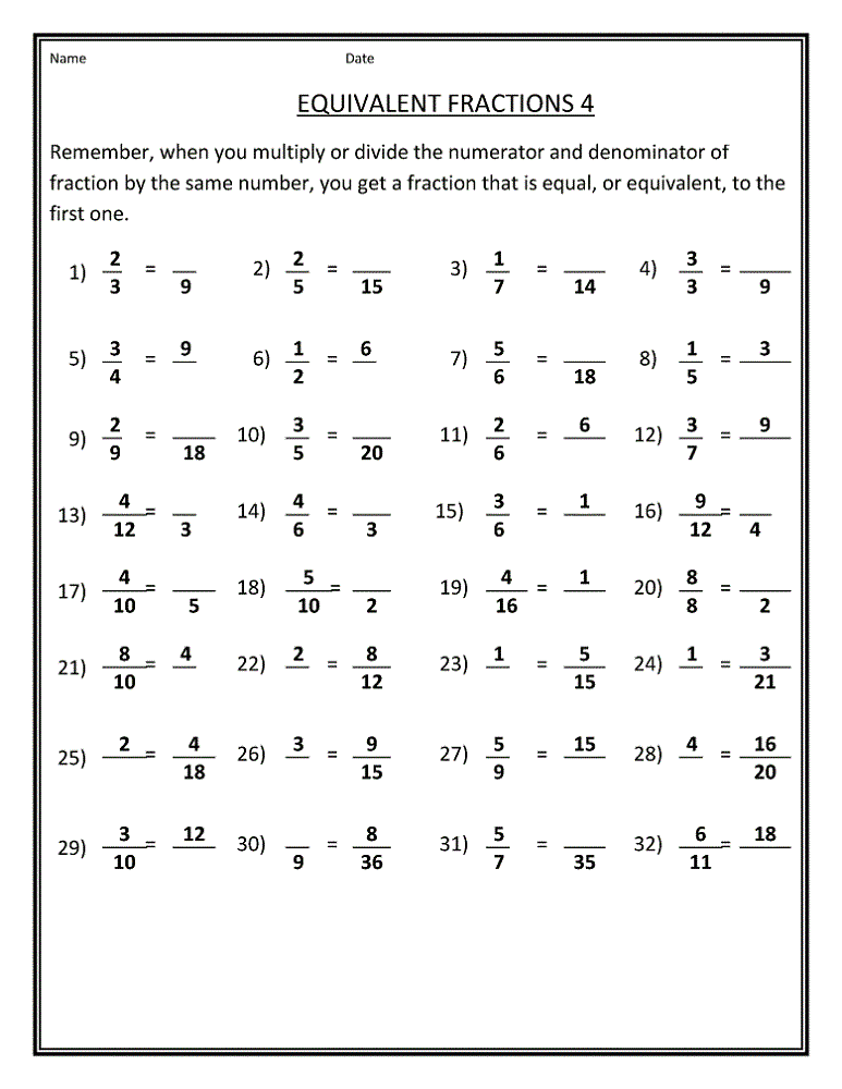Math Fractions Worksheets 4th Grade