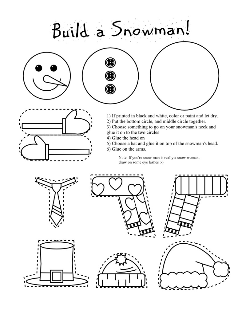Printable Crafts for Kids Snowman