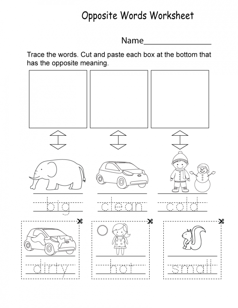English for Kindergarten Free Worksheet | Learning Printable