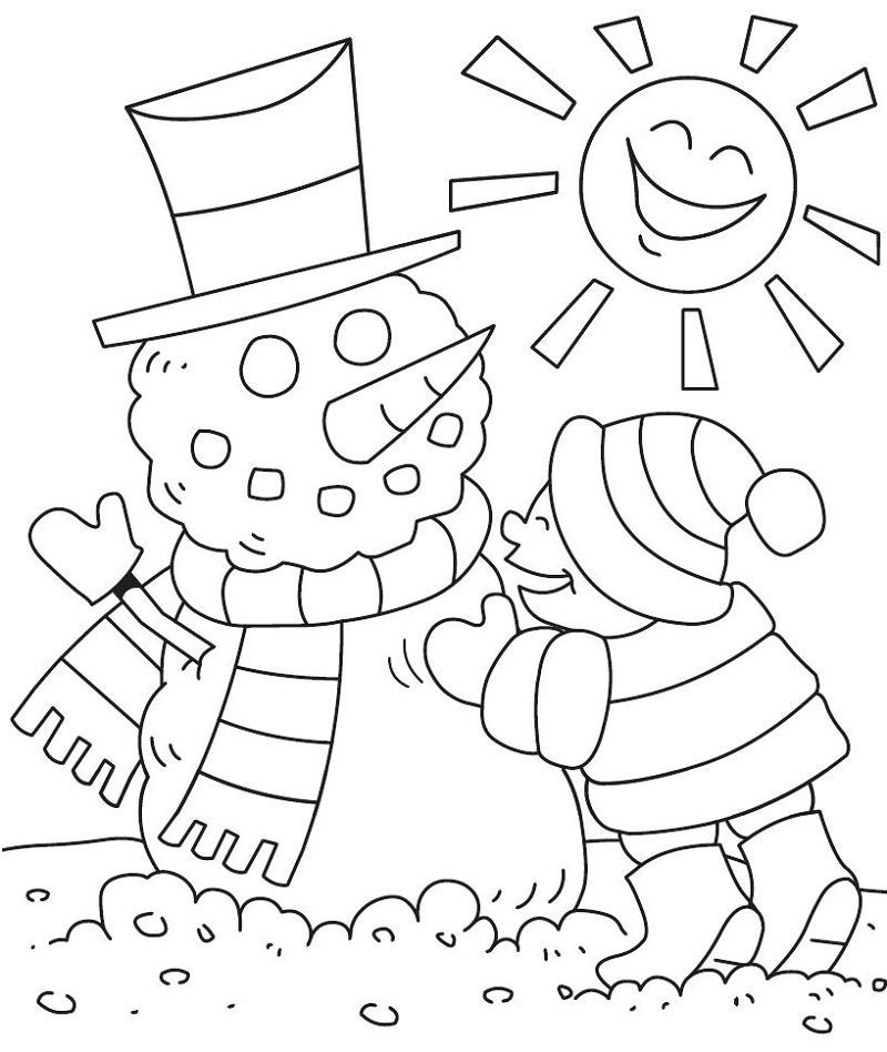 Free Coloring Sheets for Kids Winter
