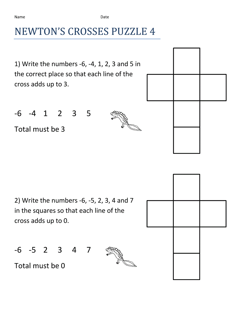 Fun Math Sheets Puzzle
