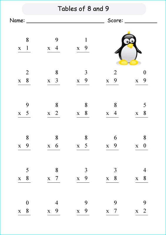Times Table Practice Sheets Learning Printable