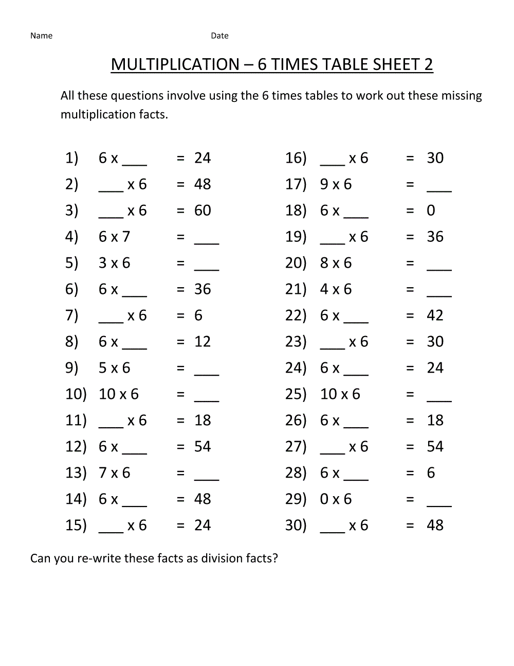 Grade 7 Math Worksheets Multiplication