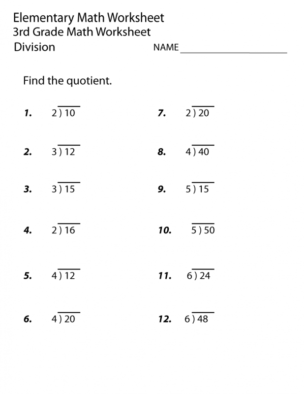 Math Division Worksheets Easy | Learning Printable
