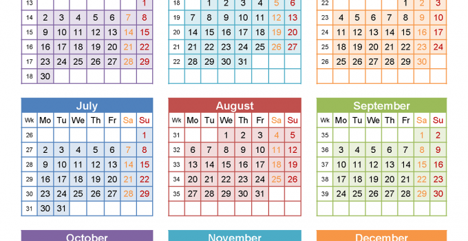 free calendar 2018 color