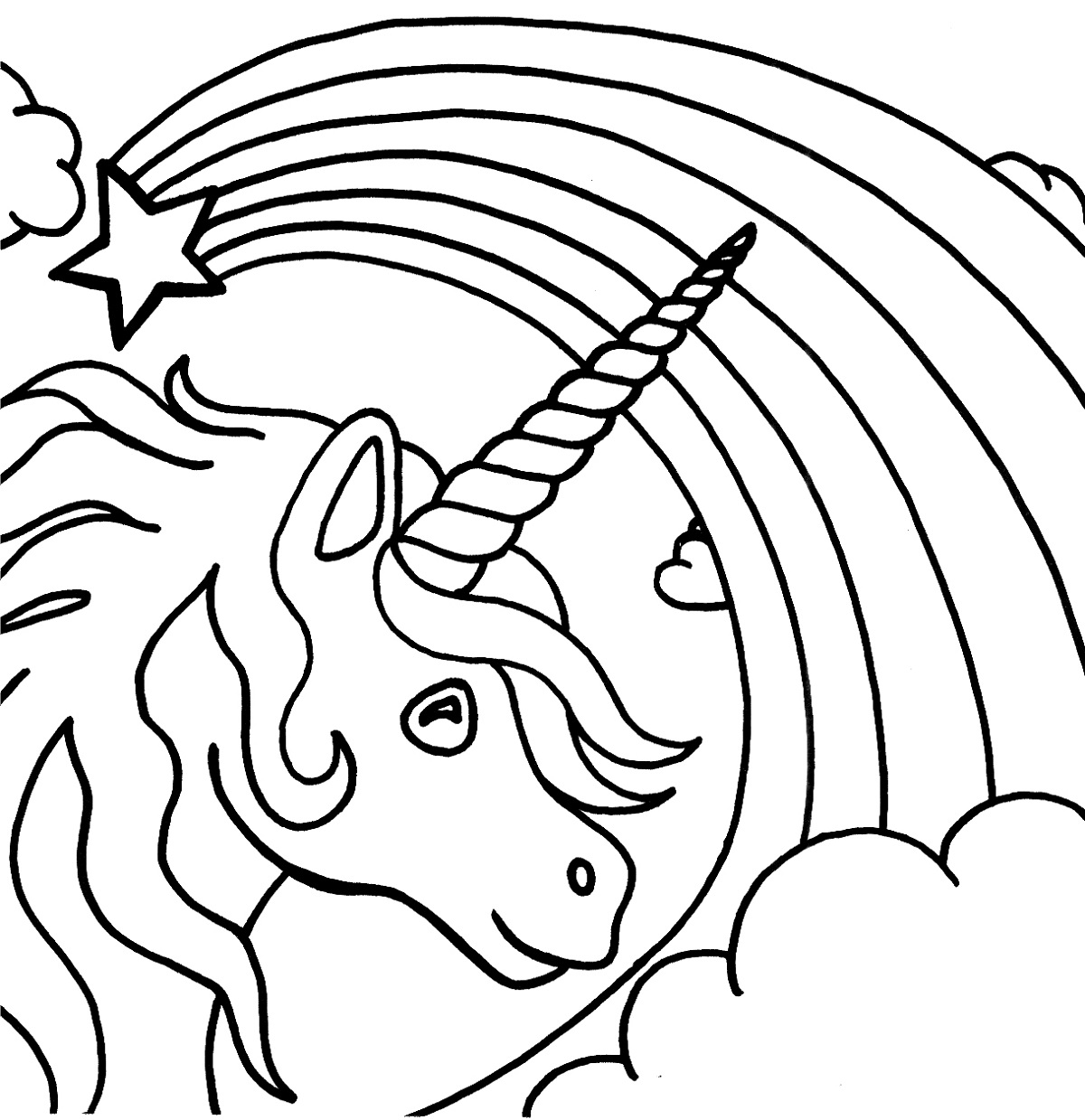 Free Childrens Colouring Pages to Print Unicorn