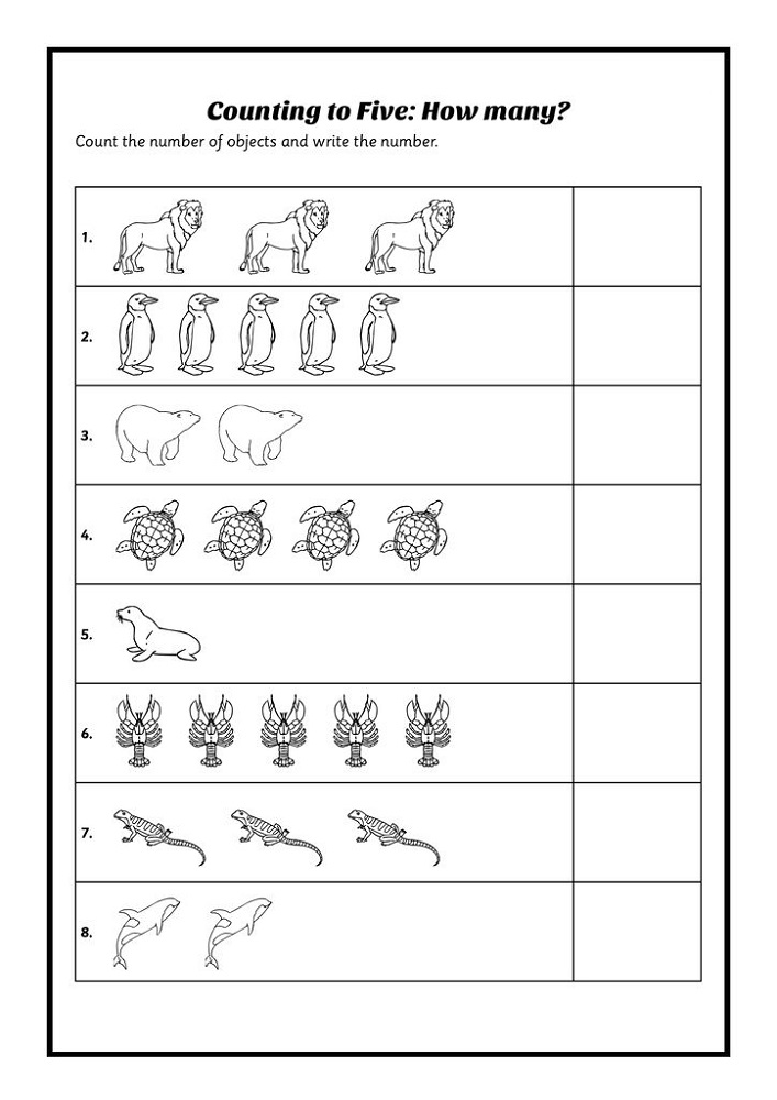 Primary Maths Worksheets Animal