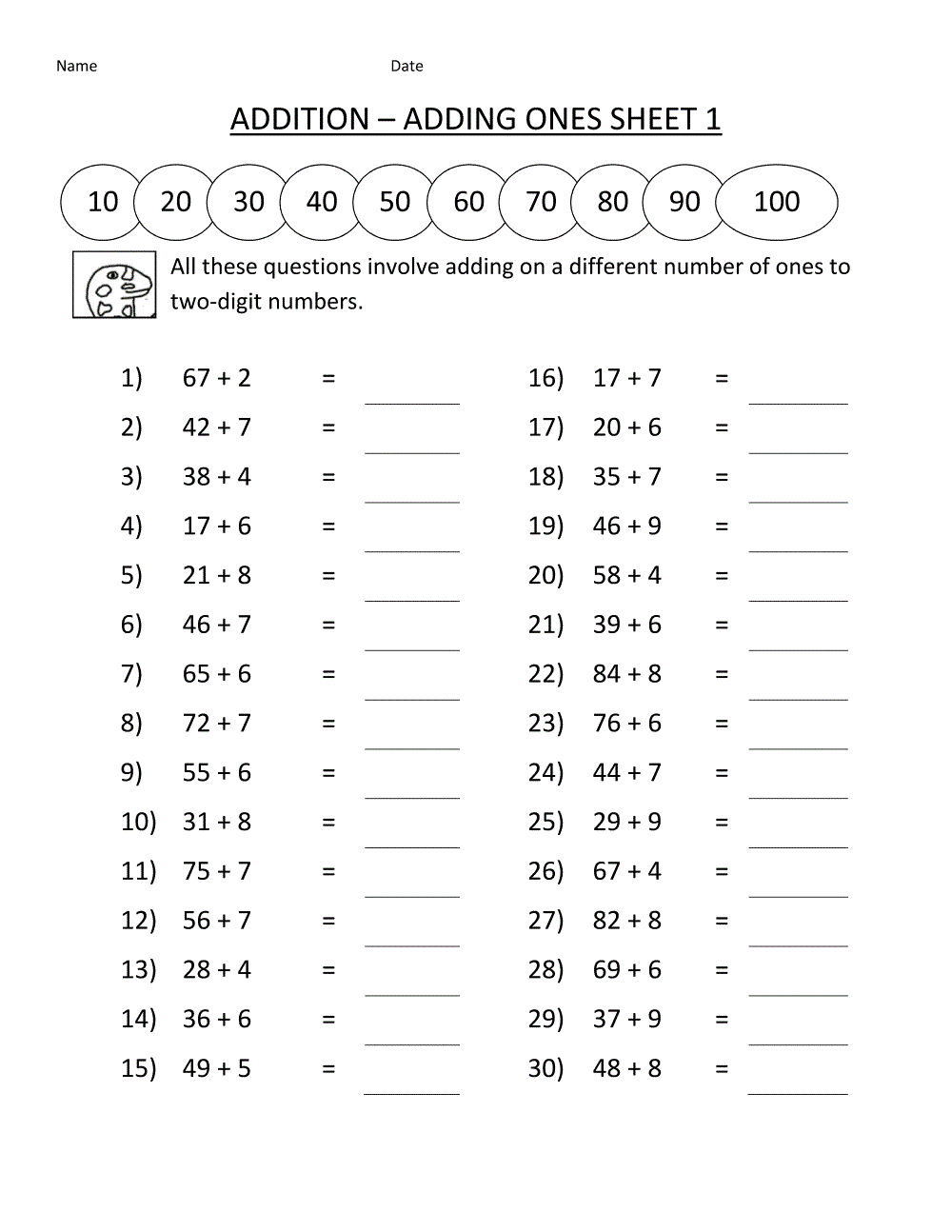 Free Math Sheets Printable