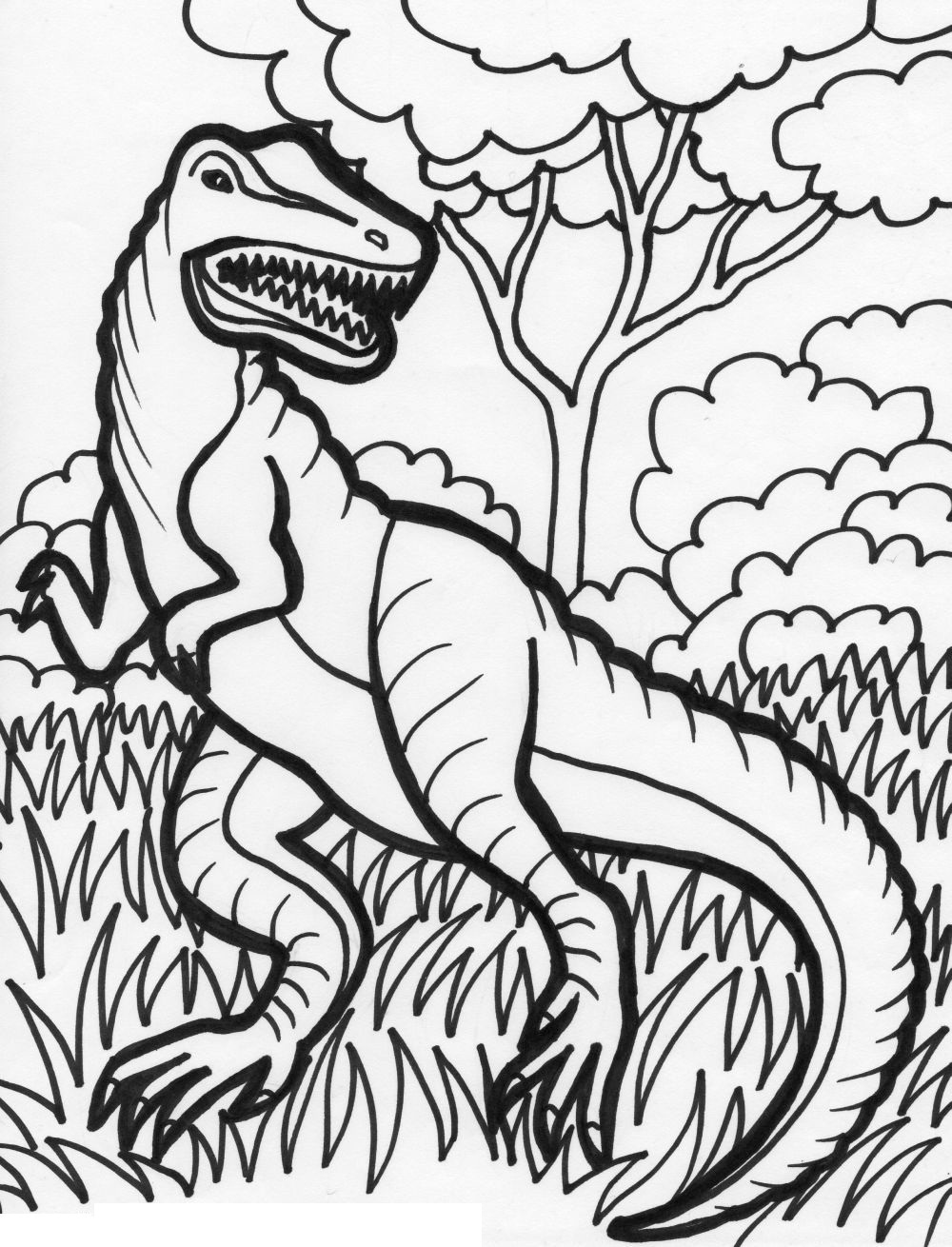 Free Coloring Pages for Kids Dinosaurs