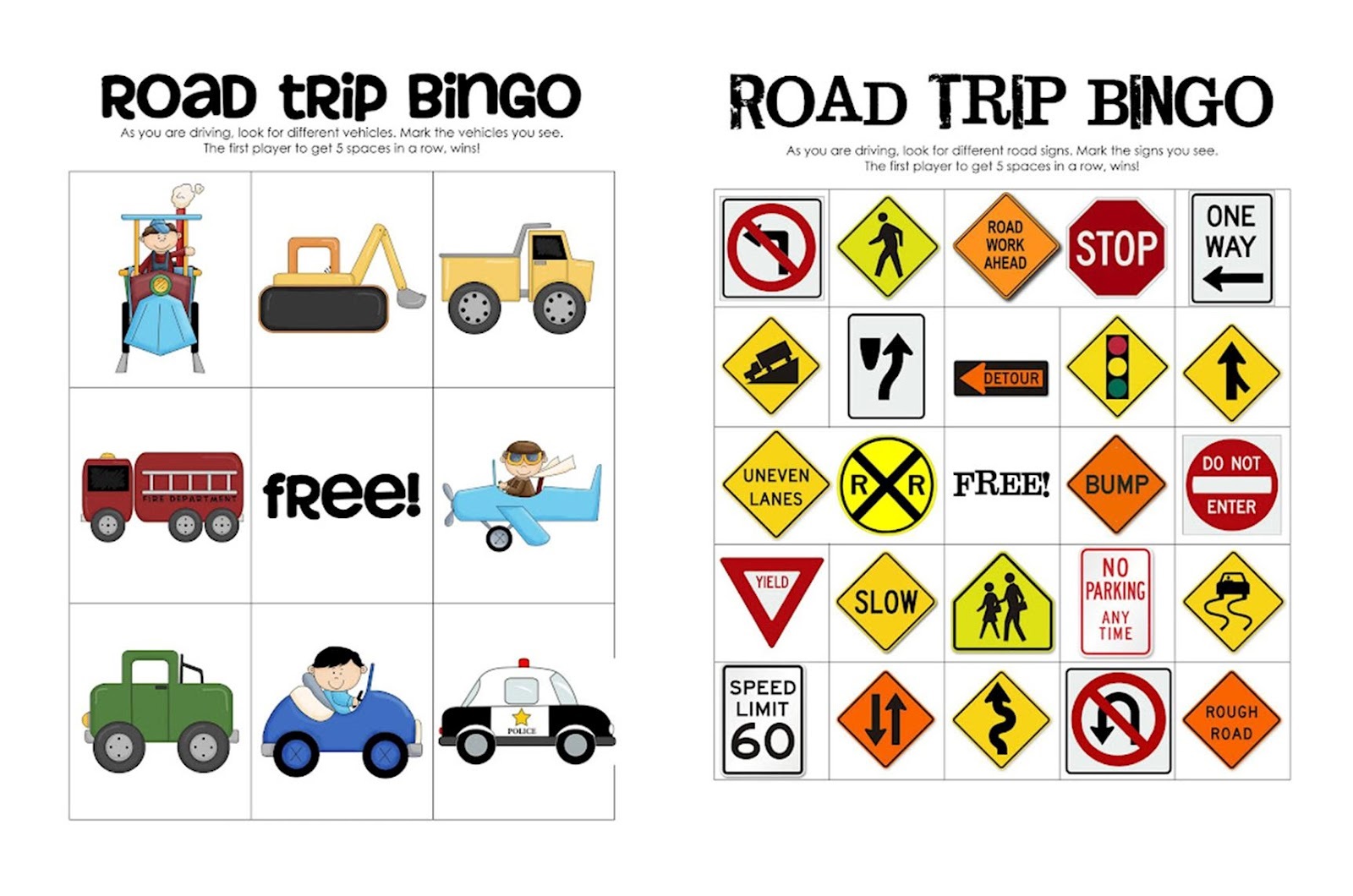 Printable Activities for Kids in Car