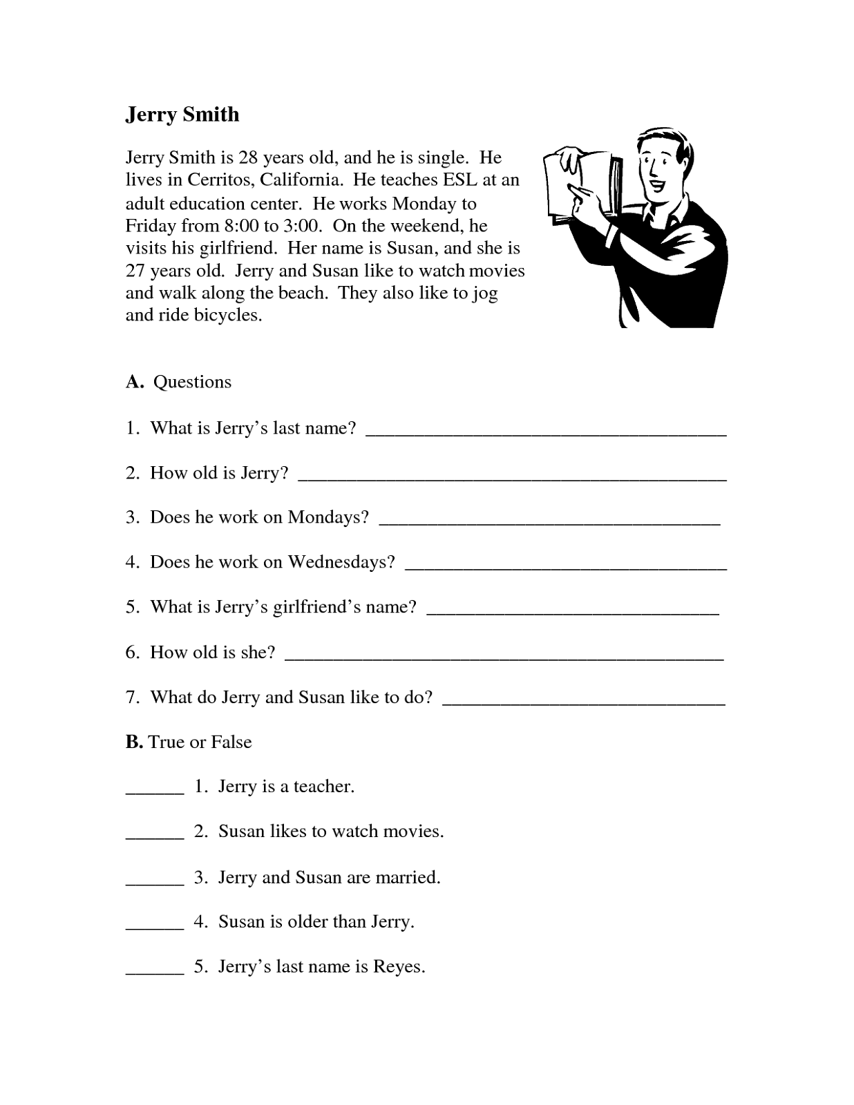 Writing Worksheets for Adults
