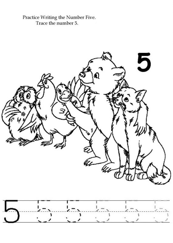 Number 5 Worksheet for Kindergarten | Learning Printable