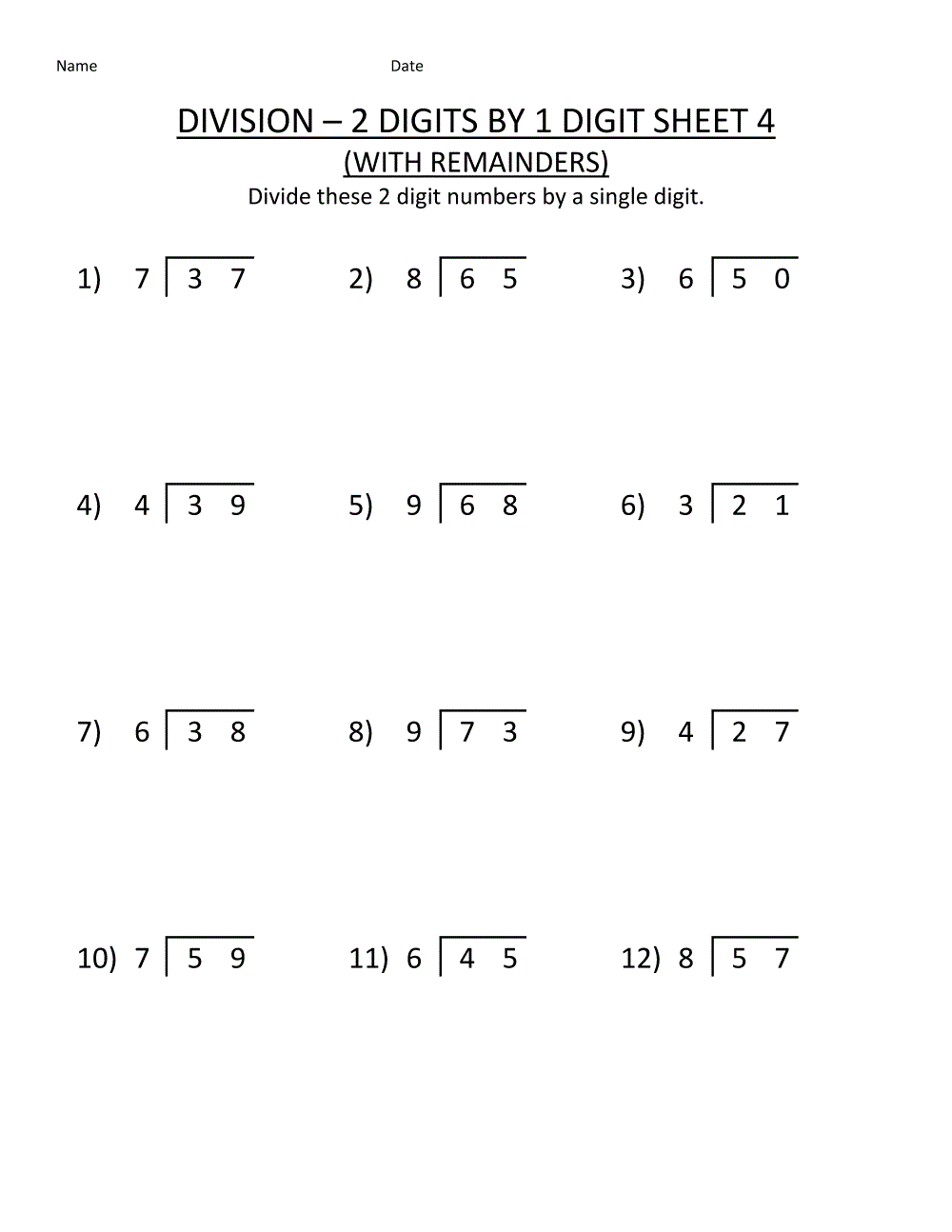 Math Pages Division