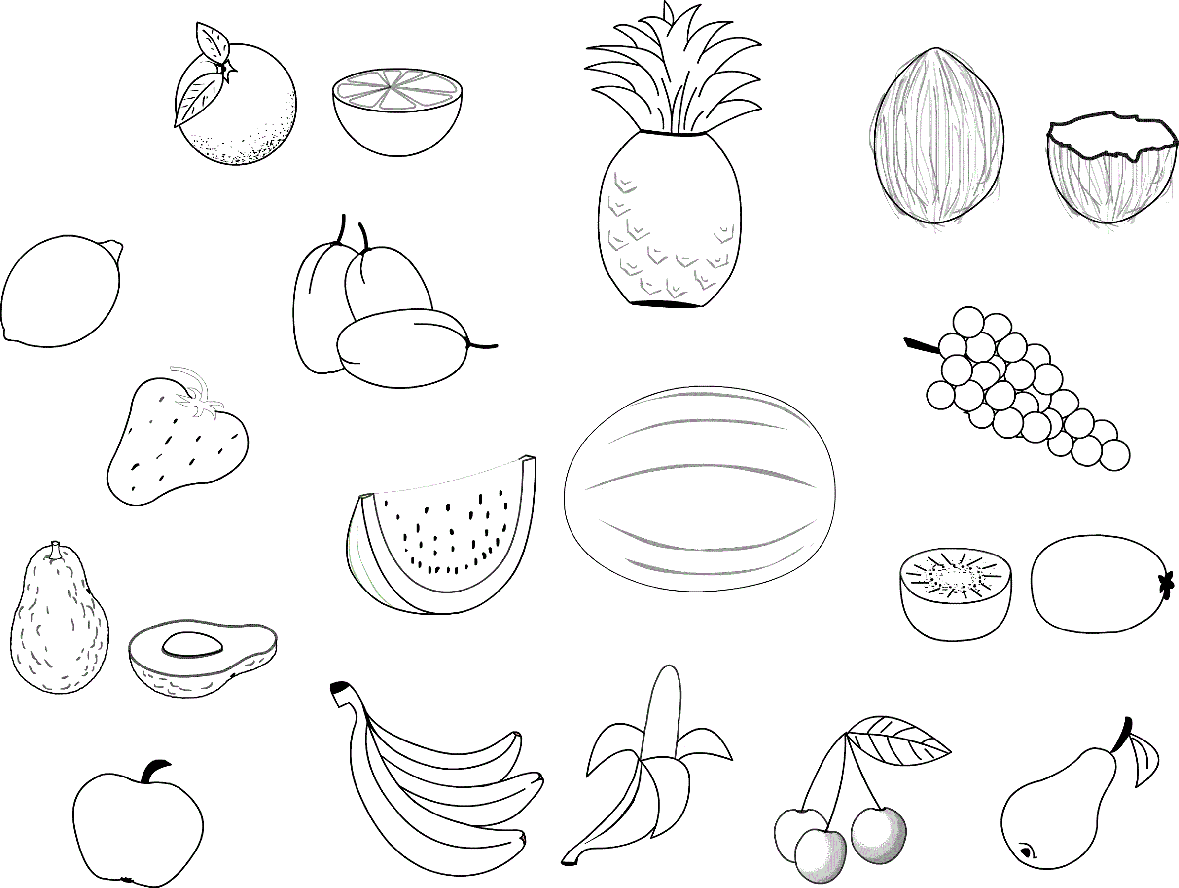 Free Coloring Pages to Print Fruit