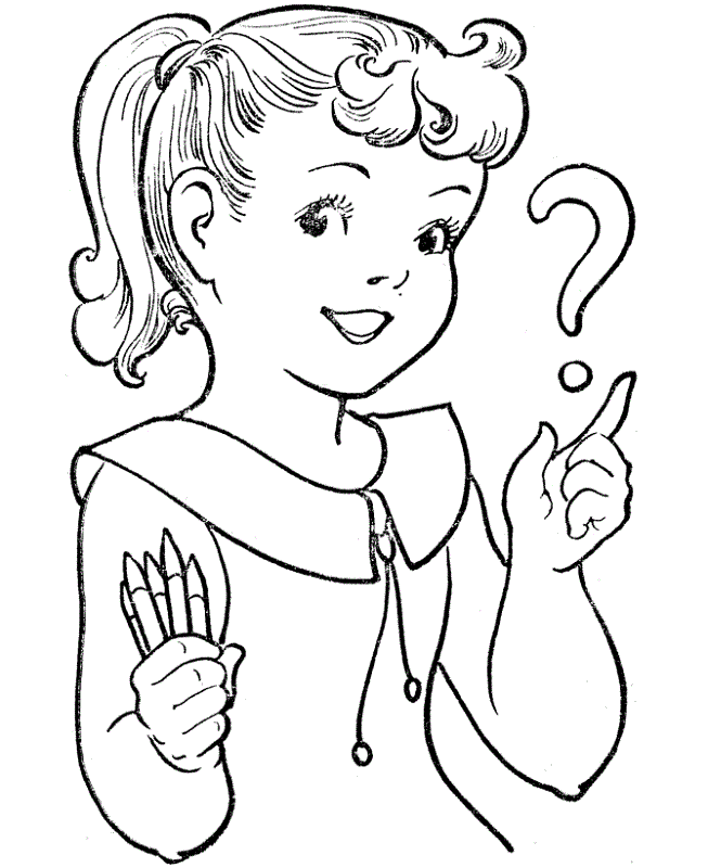 Picture to Coloring Page Girls