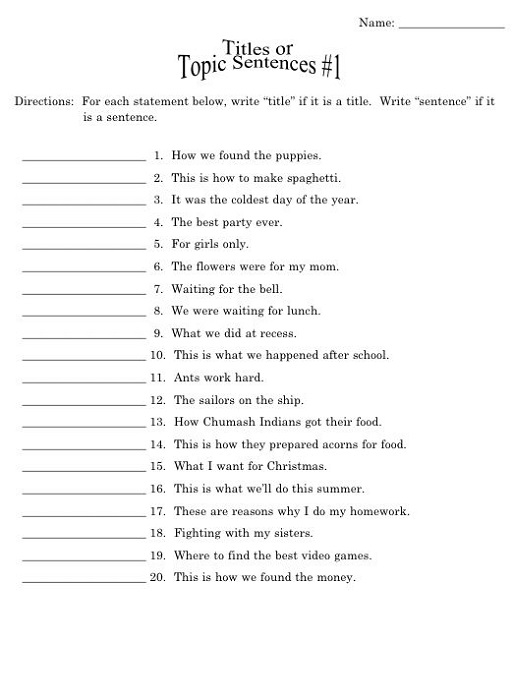Year 4 English Worksheets Free Printable Sentences