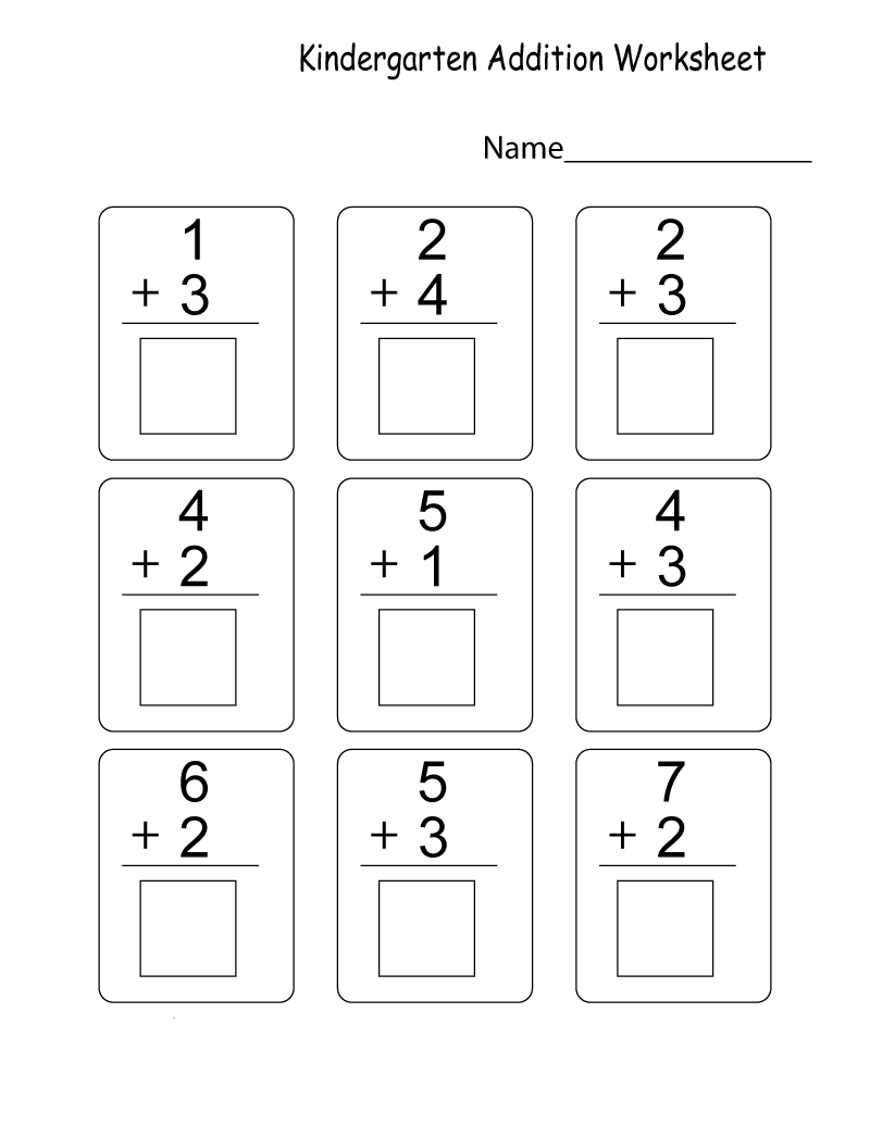 Math Addition Worksheets for Toddlers