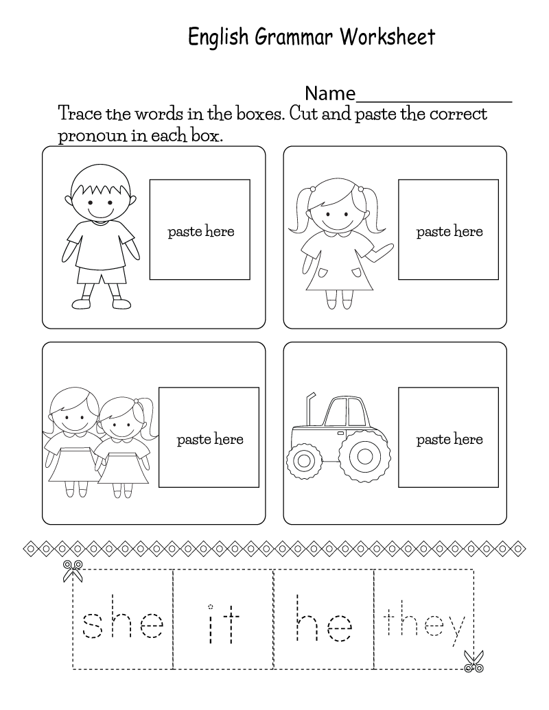 English Worksheets for Children Grammar
