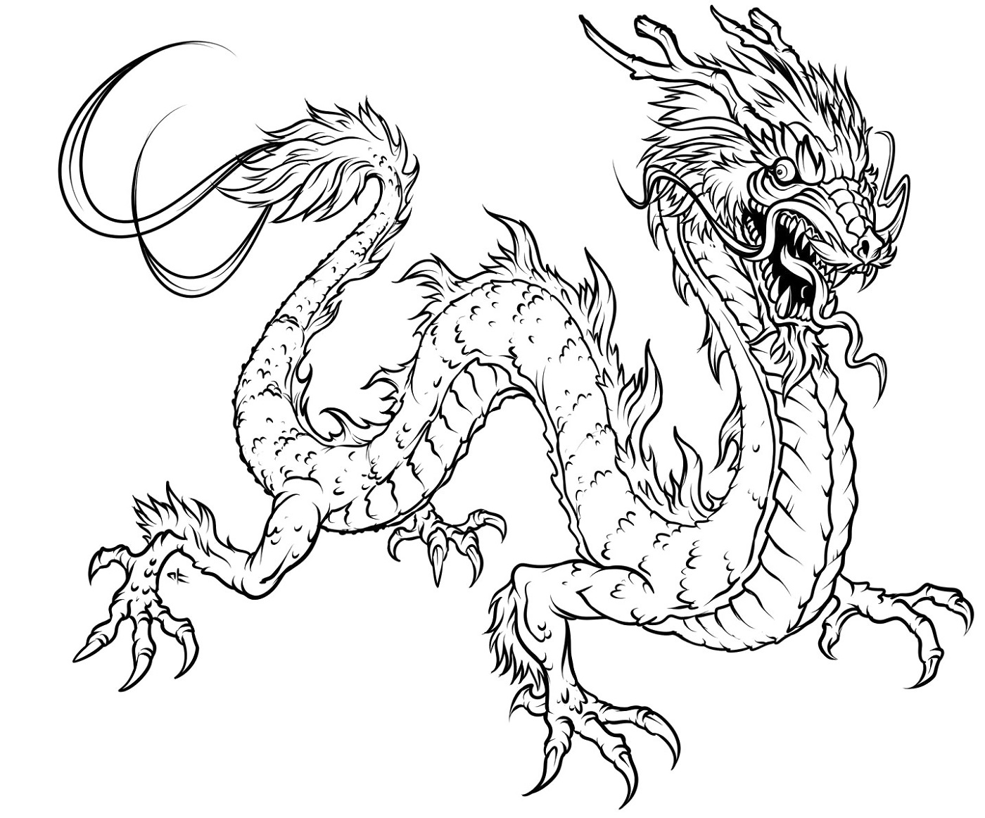 Free Printable Coloring Pages for Adults Dragon