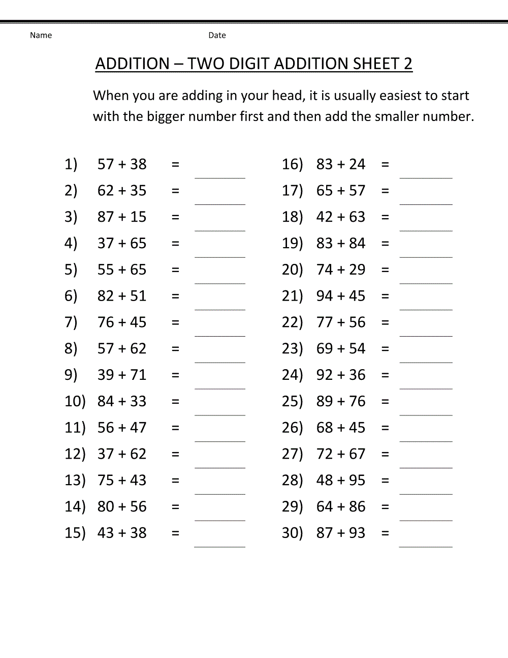 3rd Grade Worksheets Math