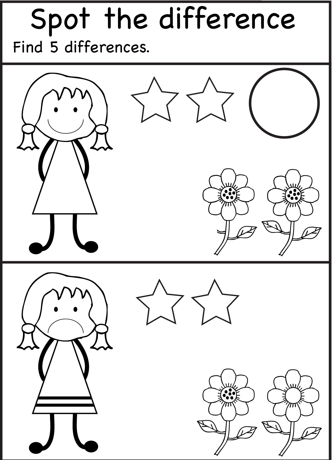 Free Printables for Toddlers Difference
