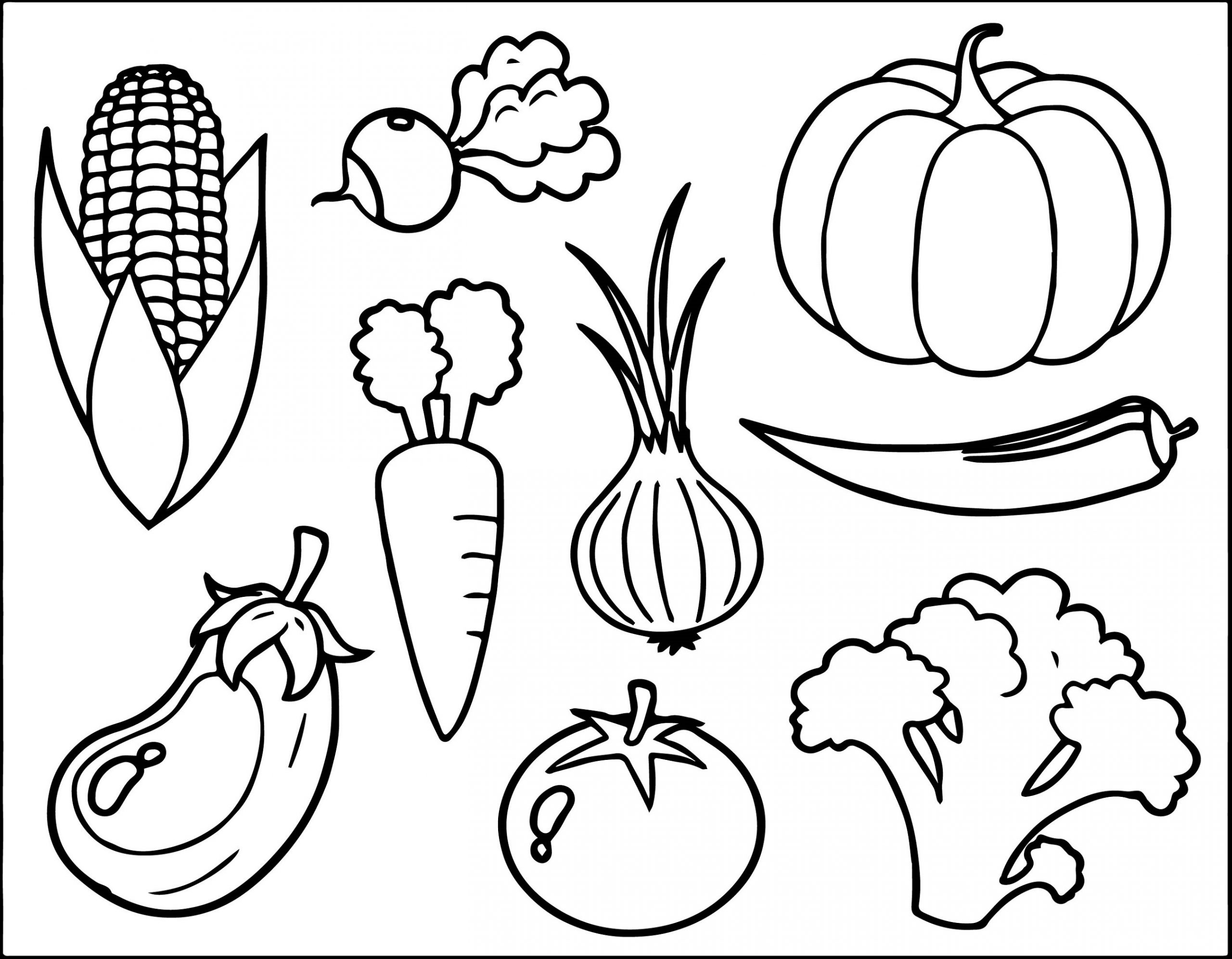 Colouring Pictures for Toddlers Vegetables