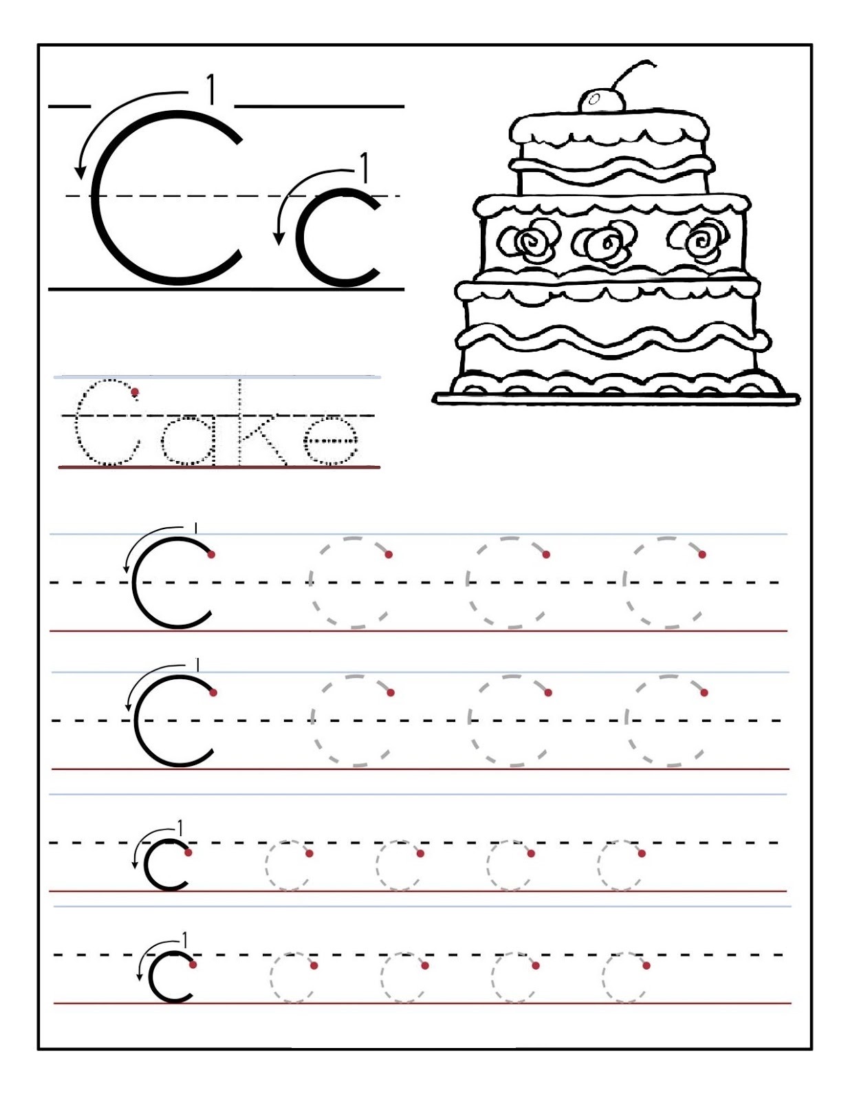 Learning to Write Worksheets Cake