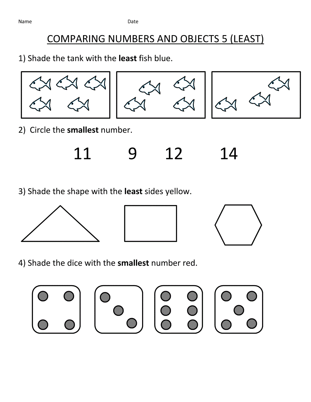 Maths Number Worksheets Comparing