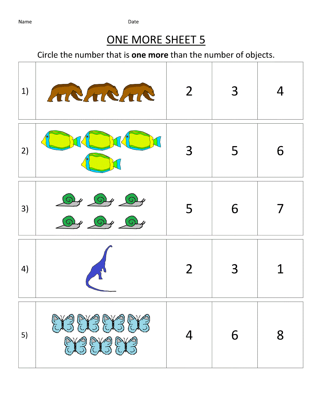 Maths Number Worksheets Kindergarten