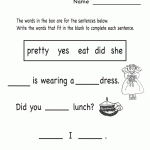 English Worksheets to Print Kindergarten