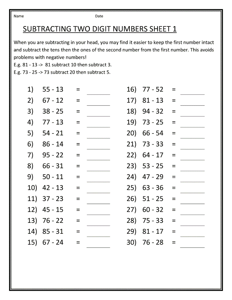 Free Printable Worksheets for 3rd Grade Number
