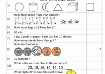 Grade One Math Worksheets Mental