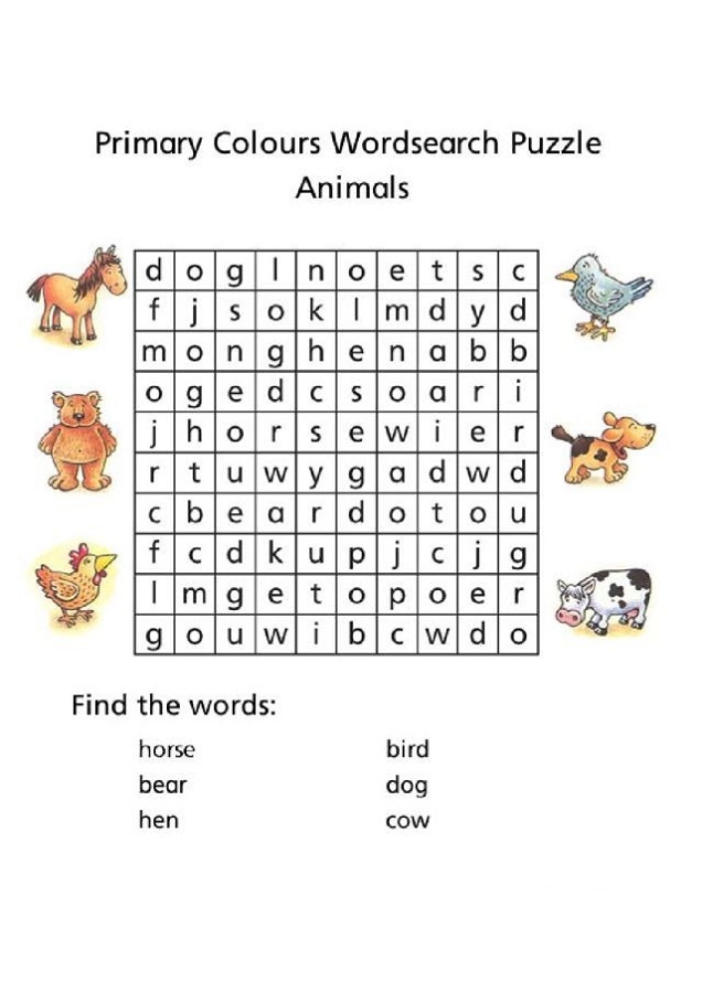 Worksheets for 6 Year Olds Puzzle