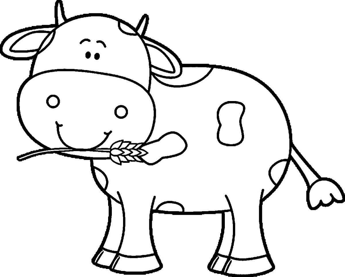 Kindergarten Coloring Pages Free Cow